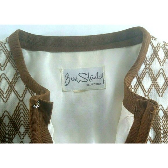 Women's VTG Swing Jacket Blazer Burt Stanley California 70s Zig Zag Stitch M/L - Picture 3 of 8